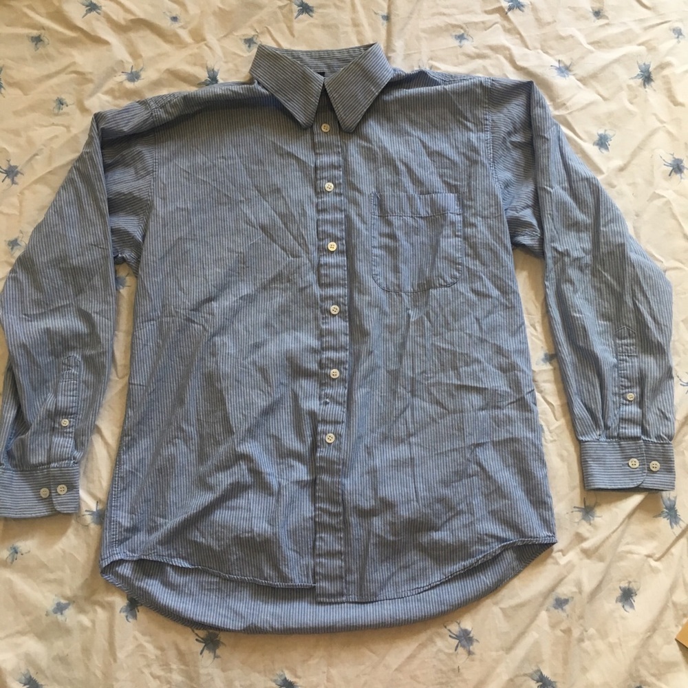 Striped Button Down with Madonna Design - Picture 4 of 5